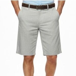 14th & Union Nordstrom Mens 33 Slim Fit Linen Blend Light Gray Shorts Casual
